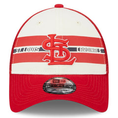 St. Louis Cardinals New Era Team Stripe Trucker 9FORTY Snapback Hat - MLB
