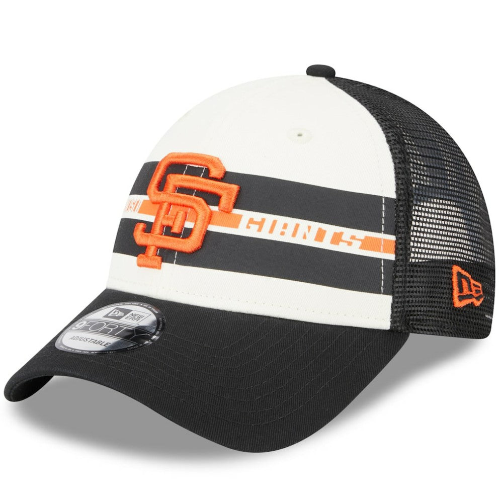 San Francisco Giants New Era Team Stripe Trucker 9FORTY Snapback Hat - MLB