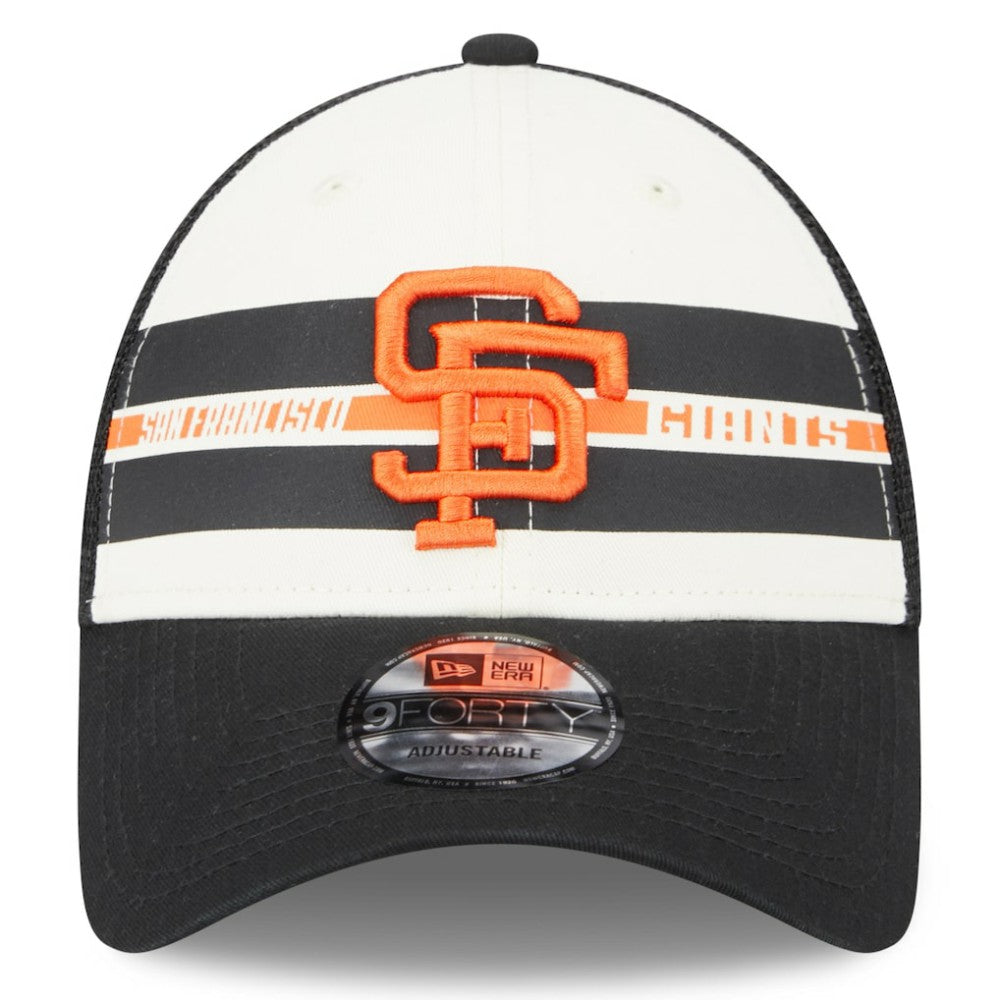 San Francisco Giants New Era Team Stripe Trucker 9FORTY Snapback Hat - MLB