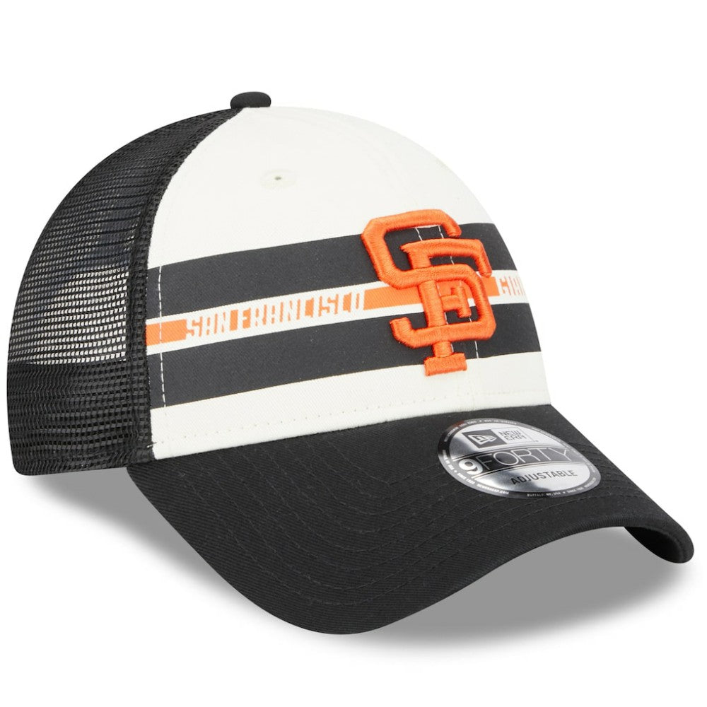 San Francisco Giants New Era Team Stripe Trucker 9FORTY Snapback Hat - MLB