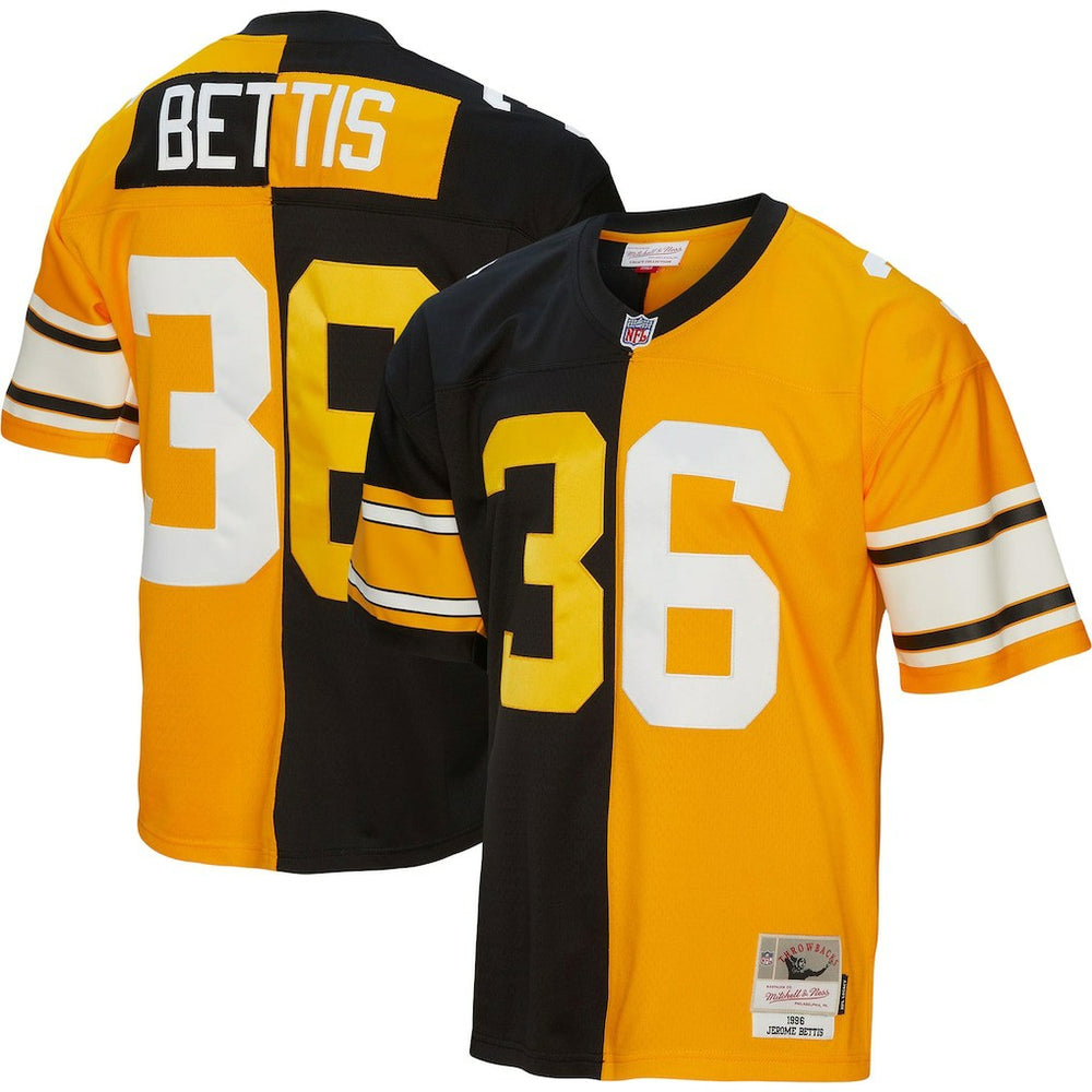 Jerome Bettis Pittsburgh Steelers 1996 Split Legacy Replica Jersey Black/Gold | Mitchell & Ness