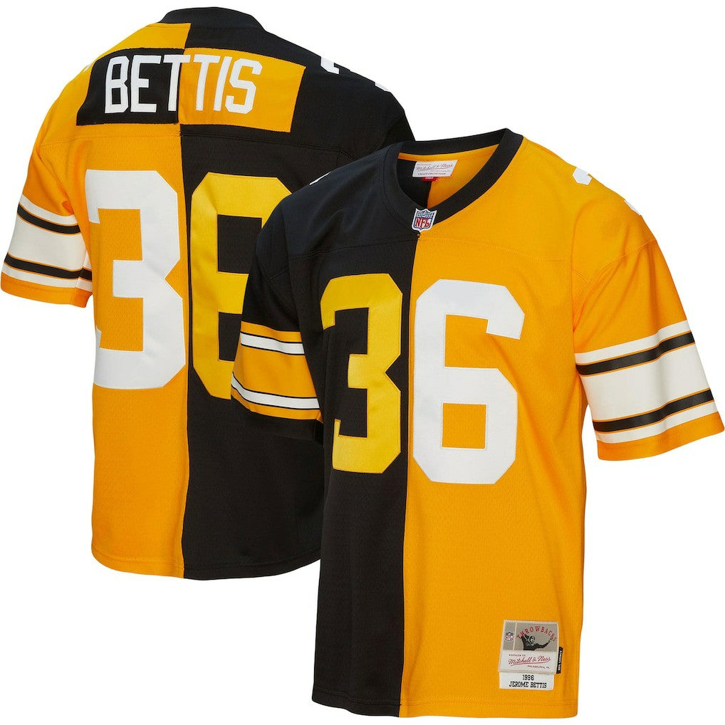 Jerome Bettis Pittsburgh Steelers 1996 Split Legacy Replica Jersey Black/Gold | Mitchell & Ness