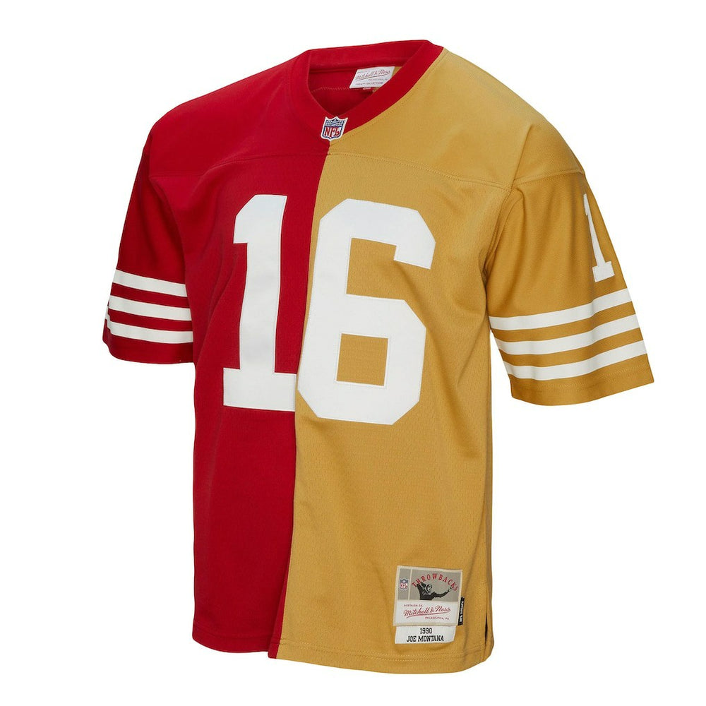 Joe Montana San Francisco 49ers 1990 Split Legacy Replica Jersey Scarlet/Gold | Mitchell & Ness