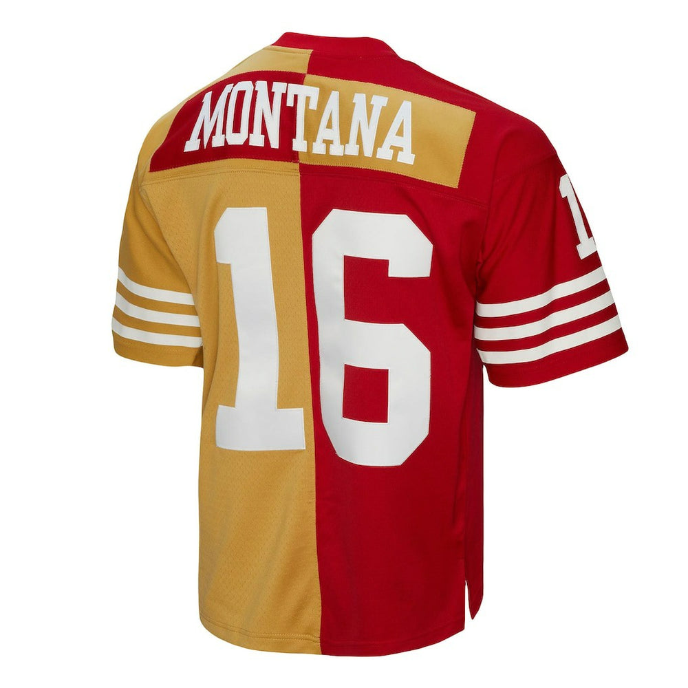 Joe Montana San Francisco 49ers 1990 Split Legacy Replica Jersey Scarlet/Gold | Mitchell & Ness