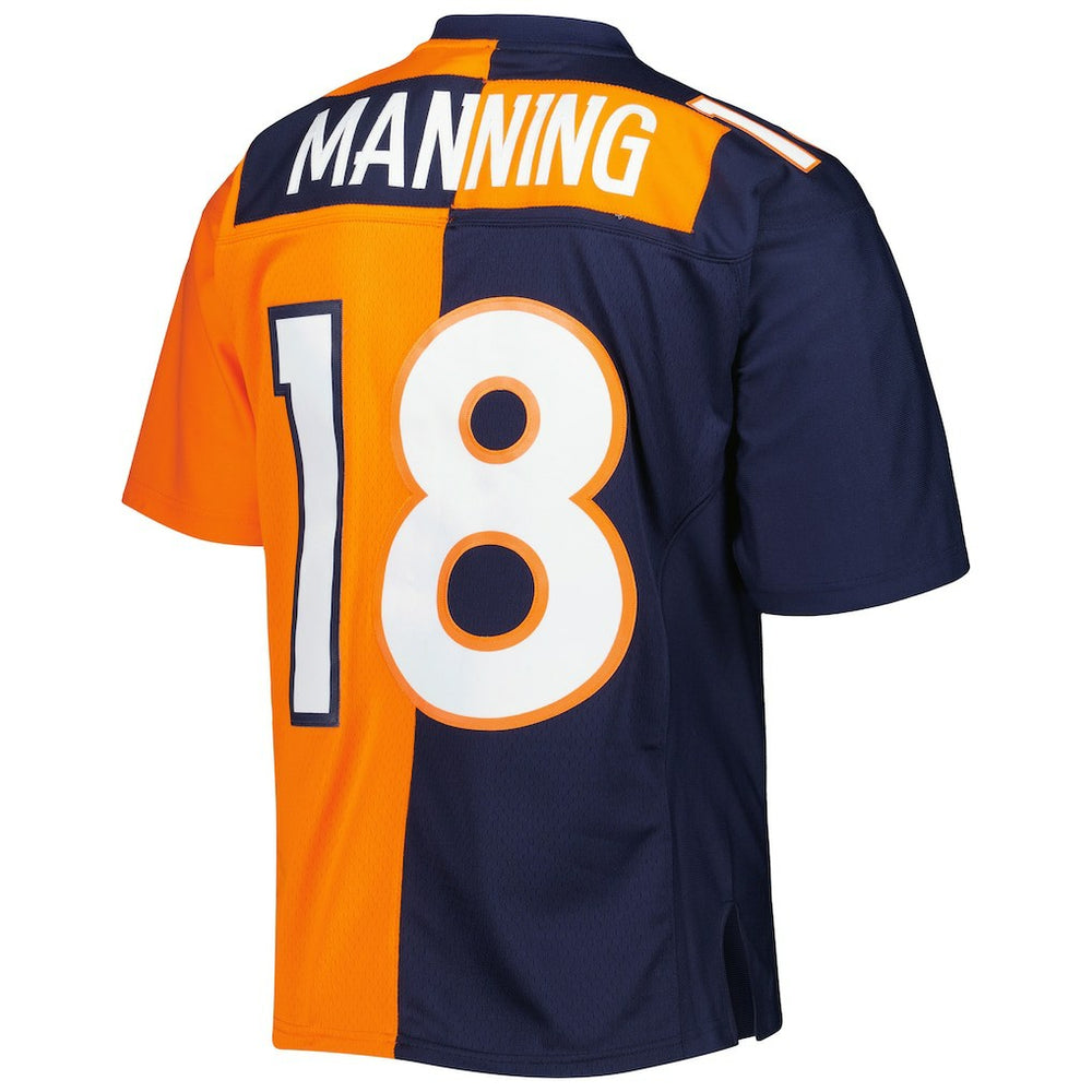 Peyton Manning Denver Broncos 2015 Split Legacy Replica Jersey Navy/Orange | Mitchell & Ness
