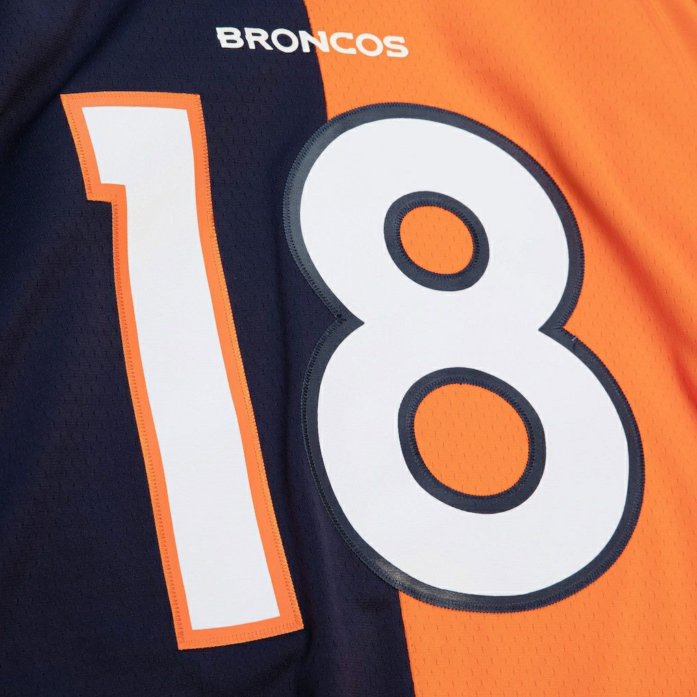 Peyton Manning Denver Broncos 2015 Split Legacy Replica Jersey Navy/Orange | Mitchell & Ness