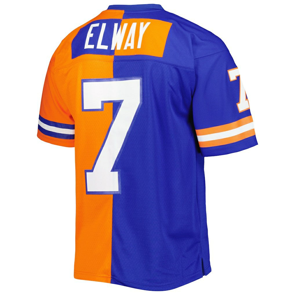 John Elway Denver Broncos 1990 Split Legacy Replica Jersey Royal/Orange | Mitchell & Ness
