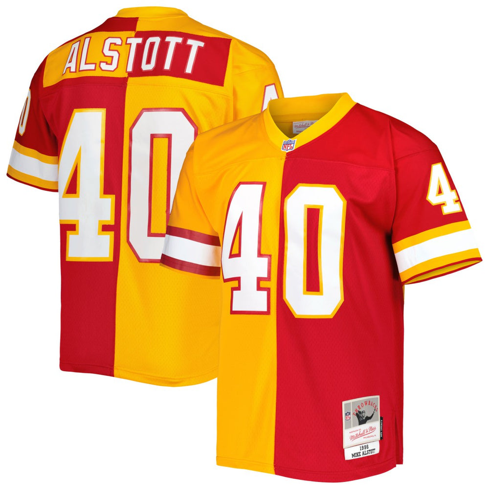Mike Alstott Tampa Bay Buccaneers 1996 Split Legacy Replica Jersey Orange/Red | Mitchell & Ness