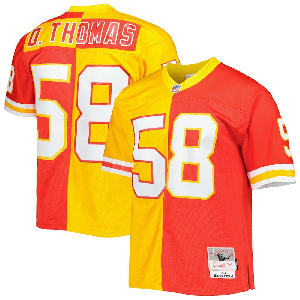 Derrick Thomas Kansas City Chiefs 1994 Split Legacy Replica Jersey Red/Gold | Mitchell & Ness