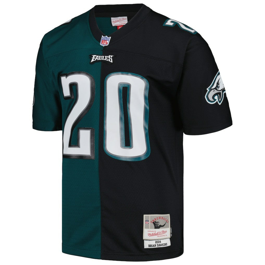 Brian Dawkins Philadelphia Eagles 2004 Split Legacy Replica Jersey Midnight Green/Black | Mitchell & Ness