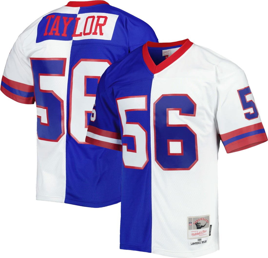 Lawrence Taylor New York Giants 1986 Split Legacy Replica Jersey Royal/White | Mitchell & Ness
