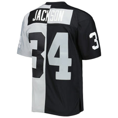Bo Jackson Las Vegas Raiders 1988 Split Legacy Replica Jersey Black/Silver | Mitchell & Ness