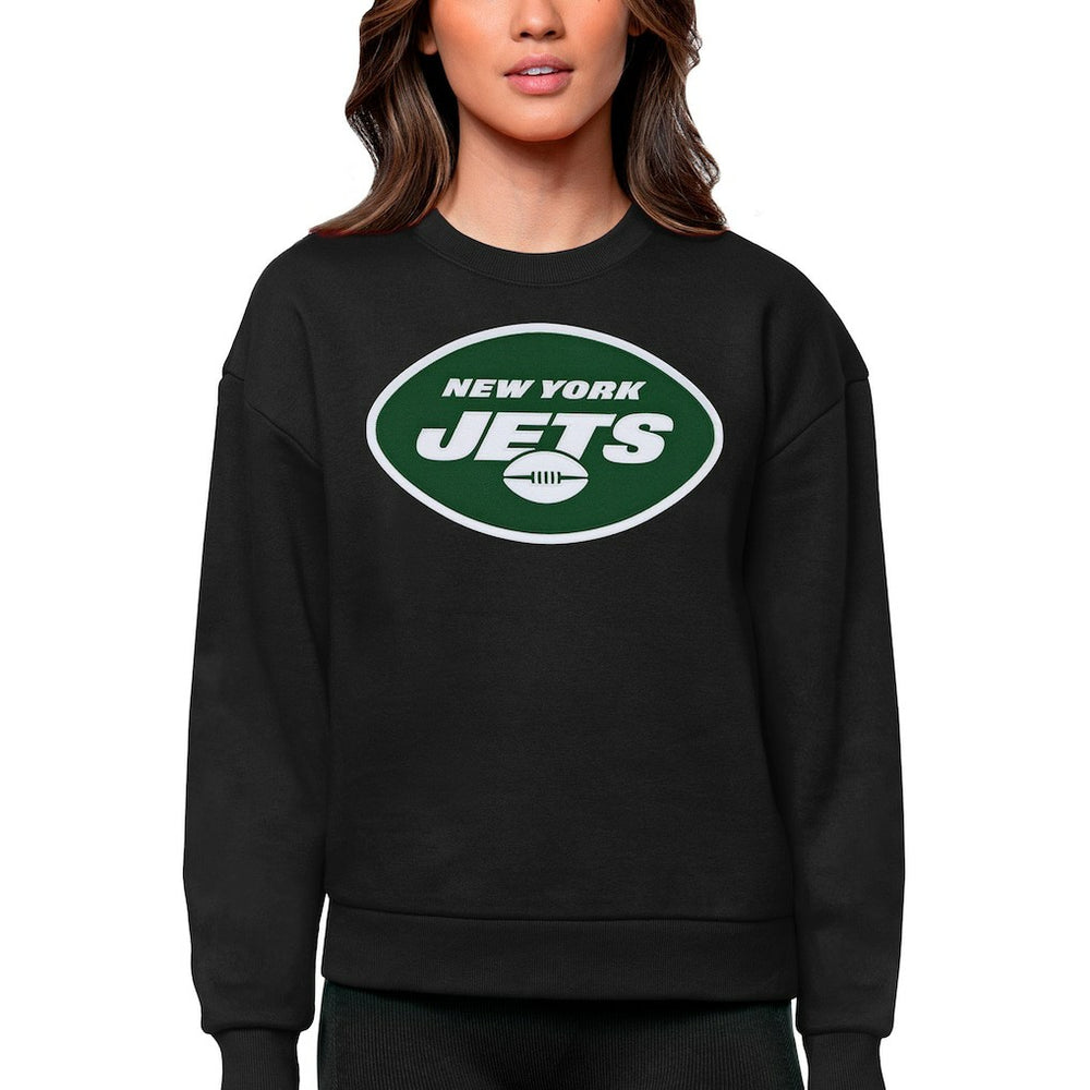 New York Jets Antigua Women's Victory Logo Pullover Sweatshirt Black | NFL