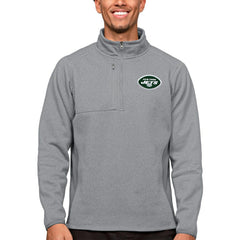 New York Jets Antigua Course Quarter-Zip Pullover Top Heathered Gray | NFL