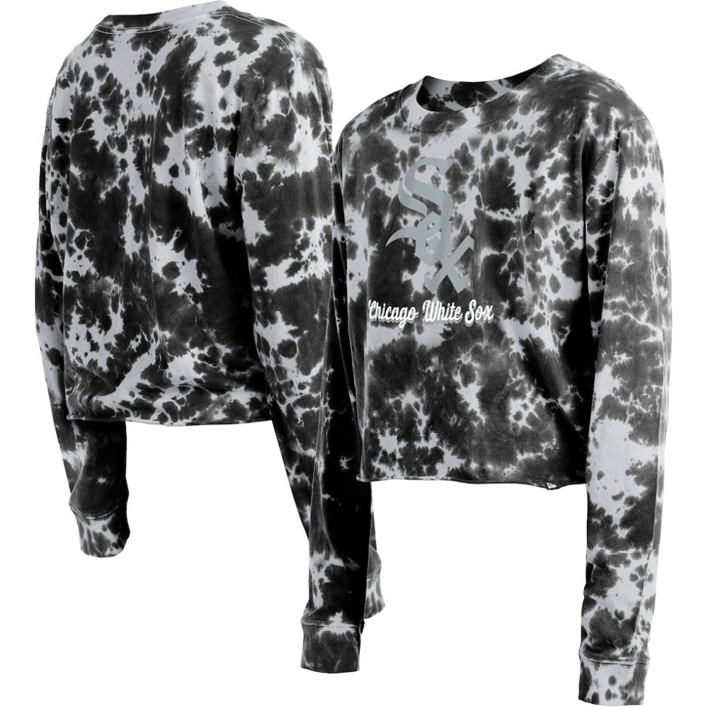 Chicago White Sox New Era Women's Tie-Dye Cropped Long Sleeve T-Shirt - MLB