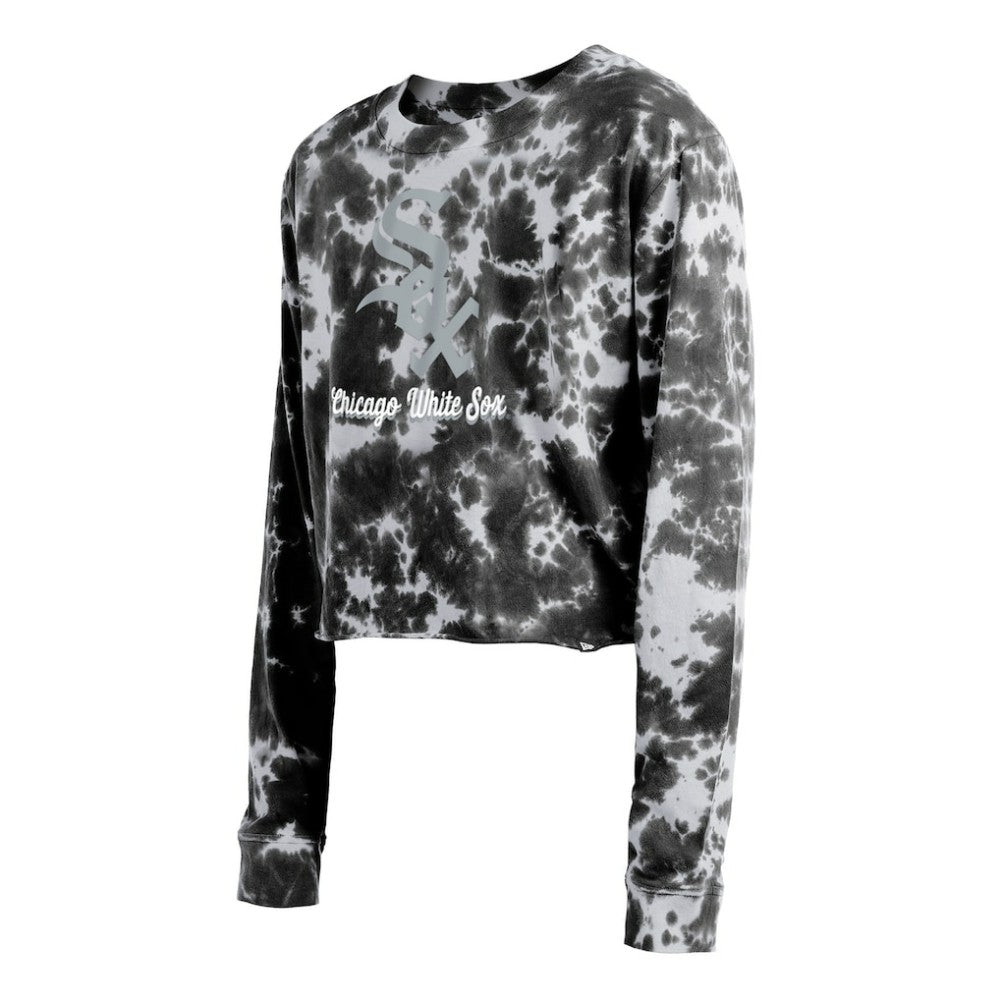 Chicago White Sox New Era Women's Tie-Dye Cropped Long Sleeve T-Shirt - MLB