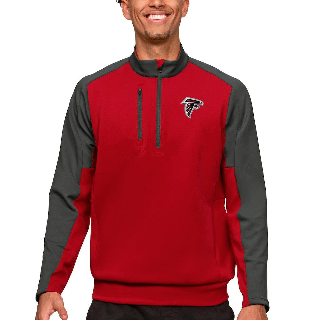Atlanta Falcons Antigua Team Quarter-Zip Pullover Top Red | NFL