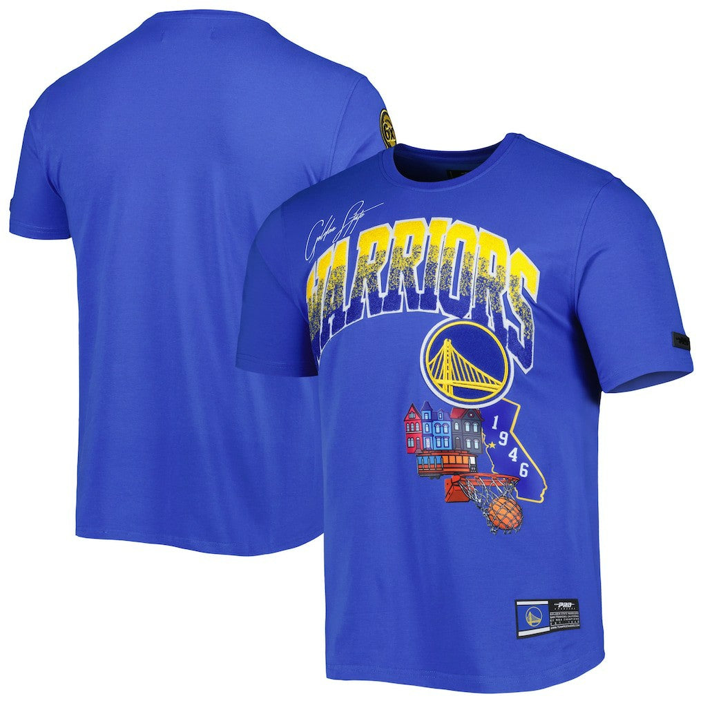 Golden State Warriors Pro Standard Hometown Chenille T-Shirt Royal - NBA