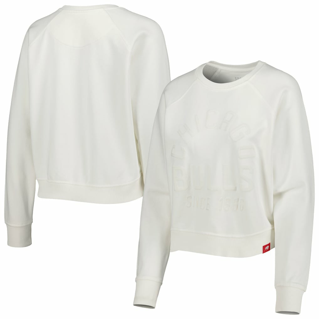 Chicago Bulls Sportiqe Women's Ashlyn Brava Raglan Pullover Sweatshirt Cream - NBA