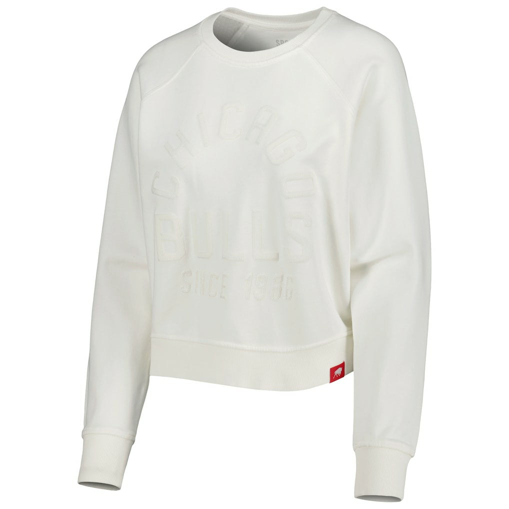 Chicago Bulls Sportiqe Women's Ashlyn Brava Raglan Pullover Sweatshirt Cream - NBA