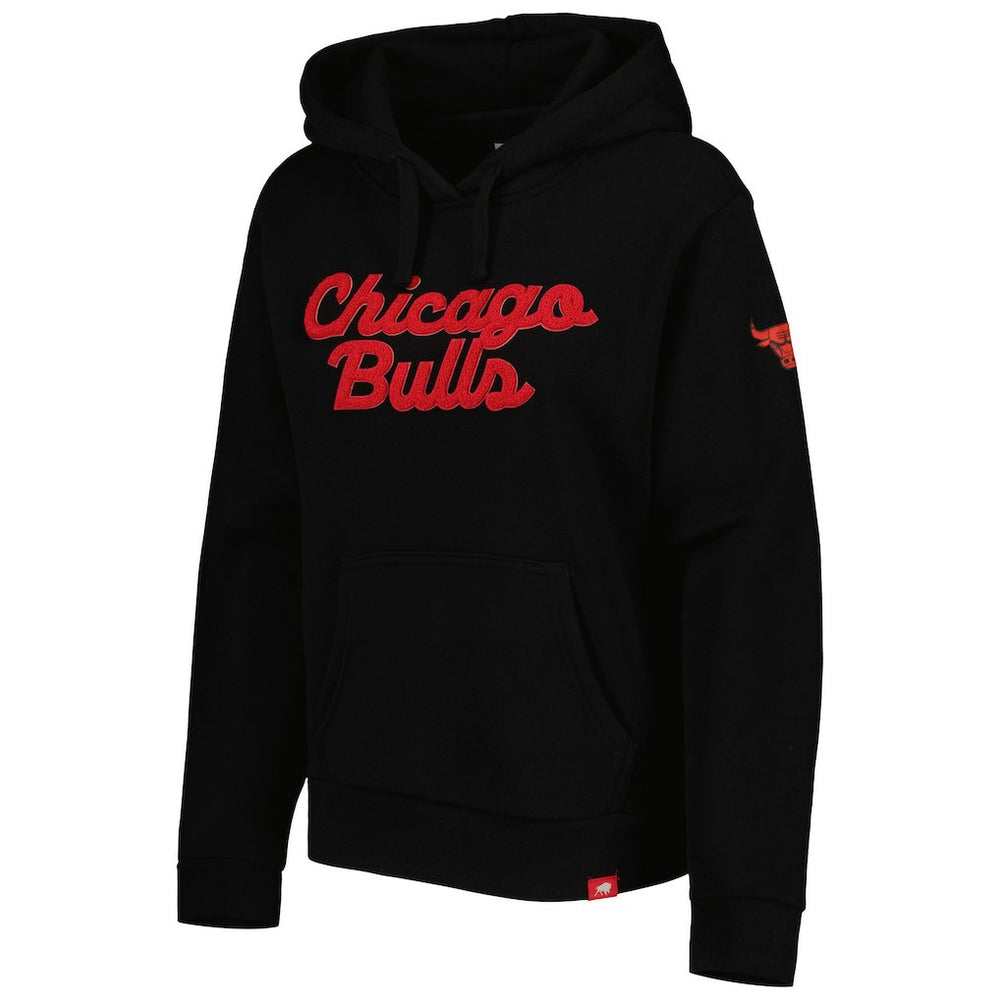 Chicago Bulls Sportiqe Women's Leona Ava Fleece Tri-Blend Pullover Hoodie Black - NBA