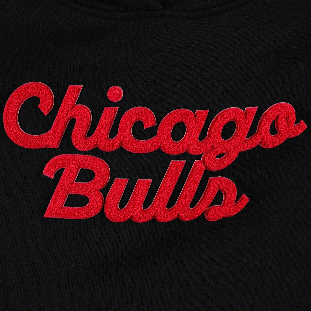 Chicago Bulls Sportiqe Women's Leona Ava Fleece Tri-Blend Pullover Hoodie Black - NBA