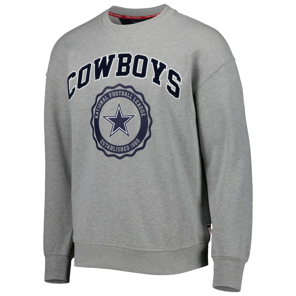 Dallas Cowboys Tommy Hilfiger Ronald Crew Sweatshirt Heather Gray | NFL