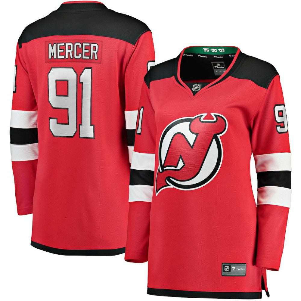 Dawson Mercer New Jersey Devils Fanatics Women's Home Breakaway Jersey - Red - NHL