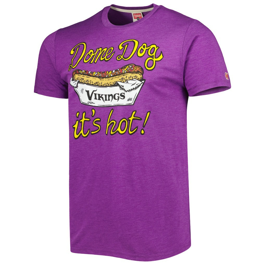Minnesota Vikings Homage Dome Dog Hyper Local Tri-Blend T-Shirt Purple | NFL