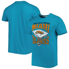 Miami Dolphins Homage Stadium Tri-Blend T-Shirt Aqua | NFL