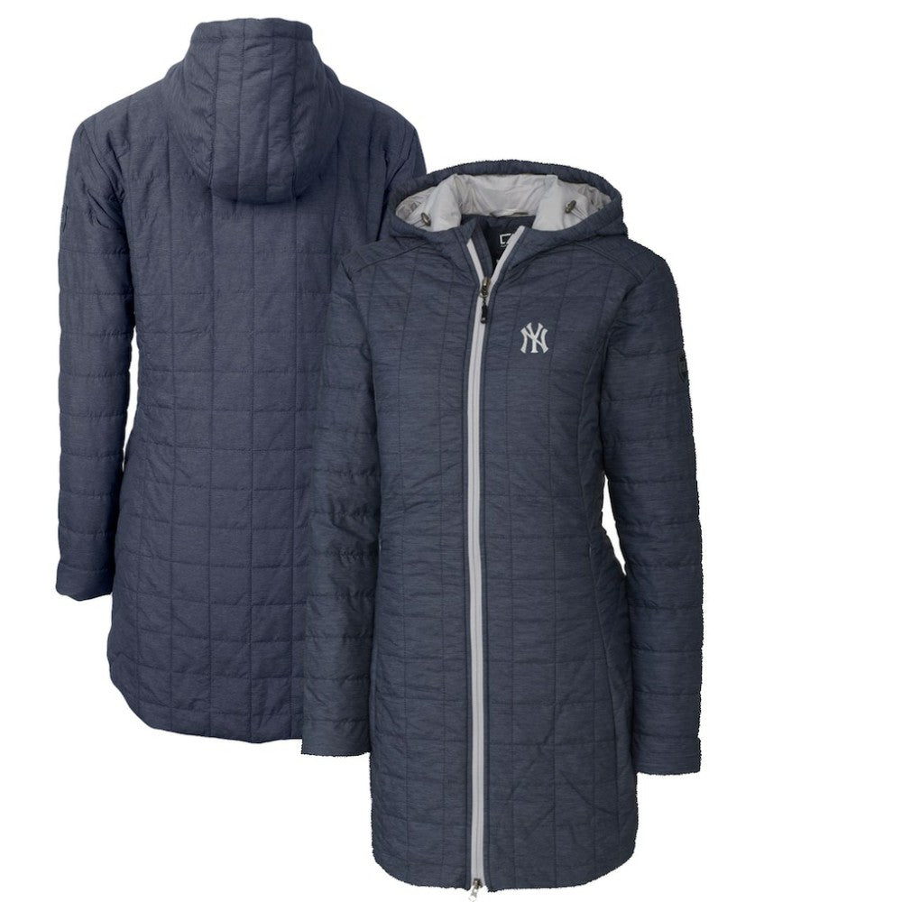 New York Yankees Cutter & Buck Women's Rainier Primaloft Eco Full-Zip Hoodie Long Coat - MLB