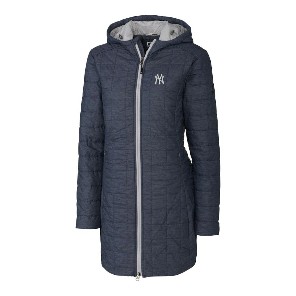 New York Yankees Cutter & Buck Women's Rainier Primaloft Eco Full-Zip Hoodie Long Coat - MLB