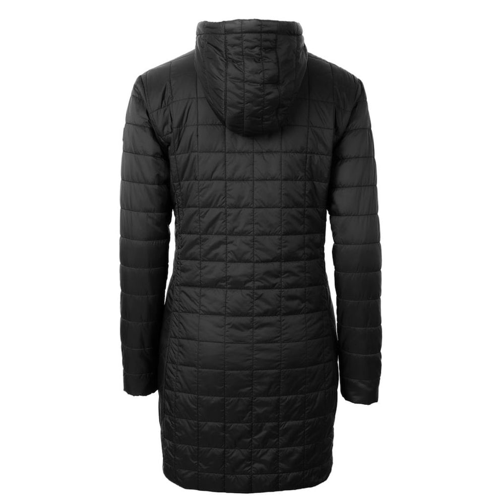Kansas City Chiefs Cutter & Buck Women's Rainier Primaloft Eco Hooded Long Lightweight Coat Black | NFL