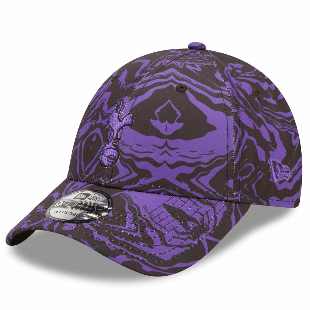 Tottenham Hotspur New Era Allover Print 9FORTY Adjustable Hat Black/Purple | New Era cheap