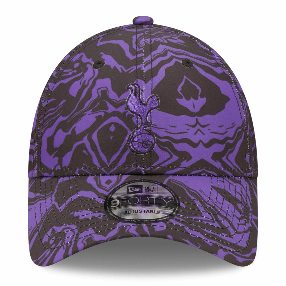 Tottenham Hotspur New Era Allover Print 9FORTY Adjustable Hat Black/Purple | New Era cheap