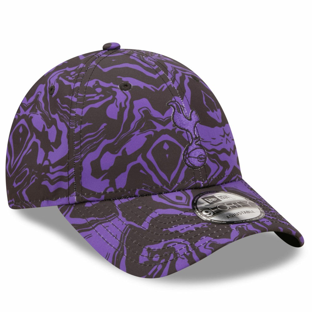 Tottenham Hotspur New Era Allover Print 9FORTY Adjustable Hat Black/Purple | New Era cheap