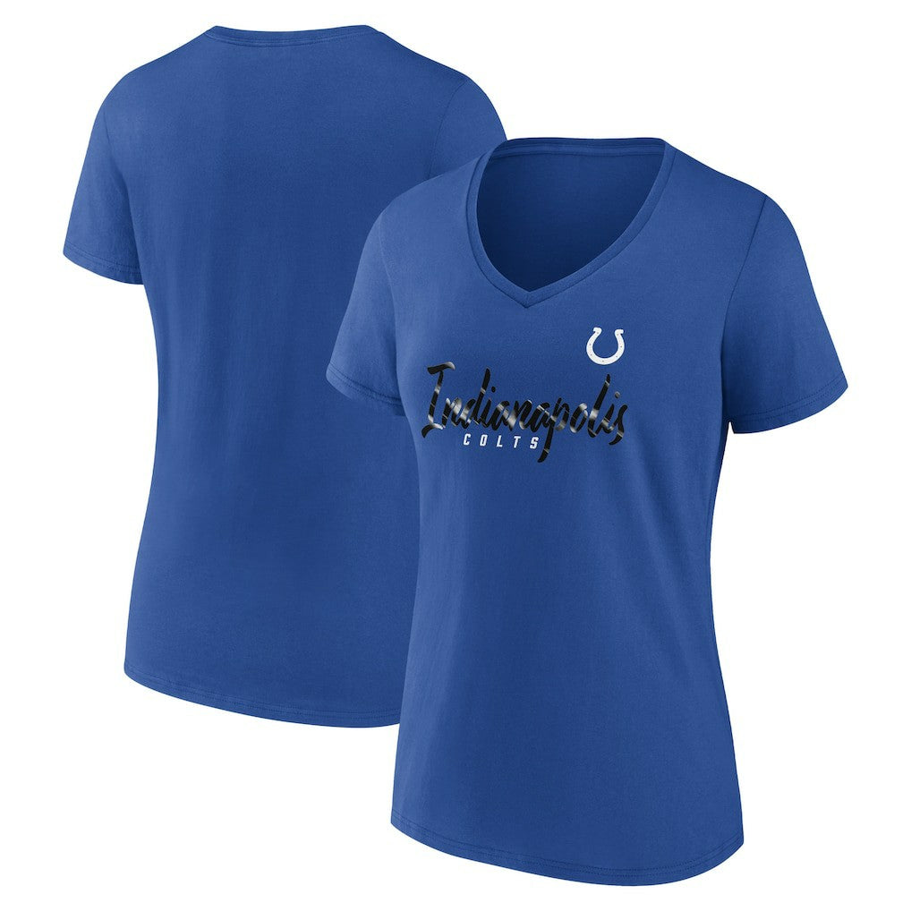 Indianapolis Colts Women's Shine Time V-Neck T-Shirt Royal | Fanatics