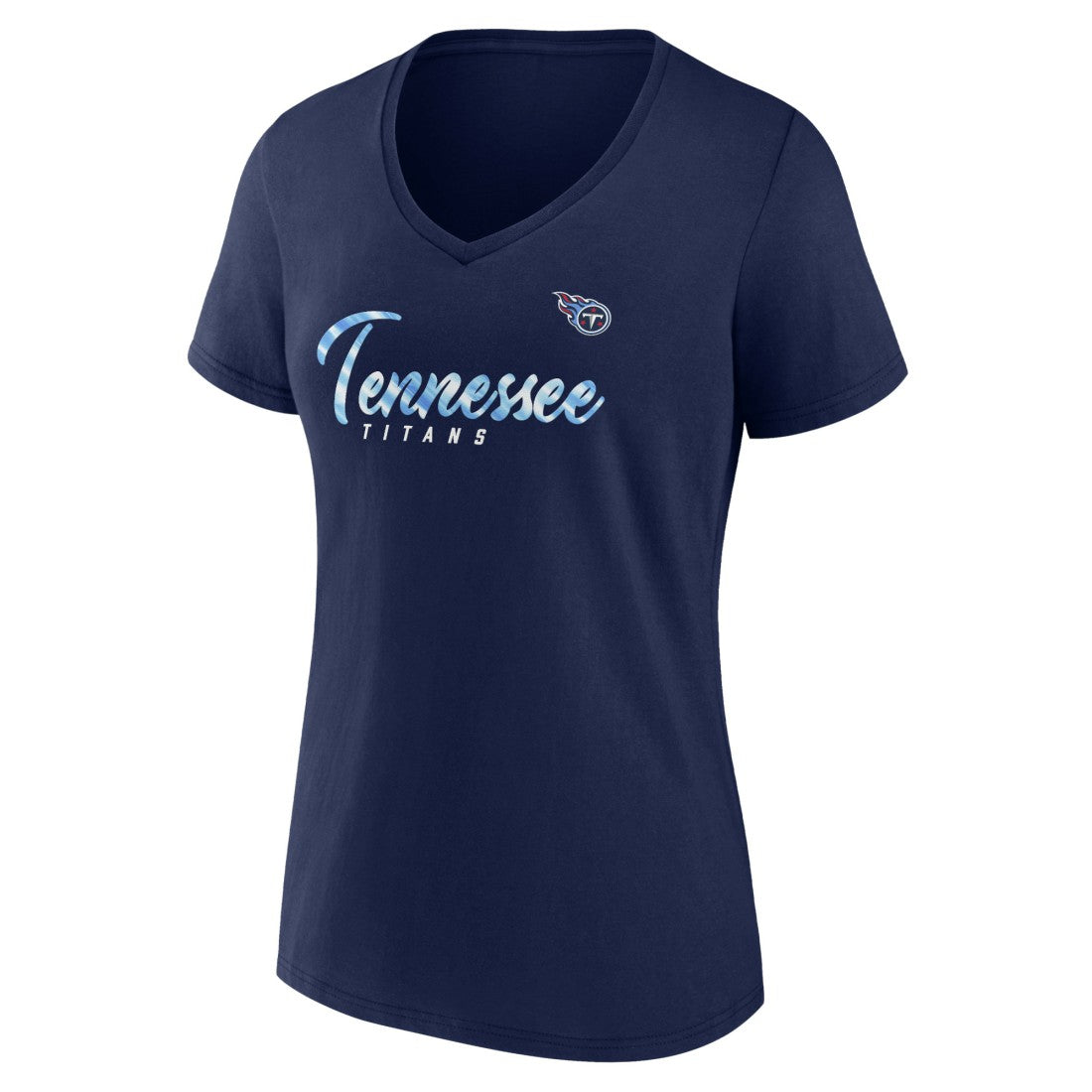 Tennessee Titans Women's Shine Time V-Neck T-Shirt Navy | Fanatics