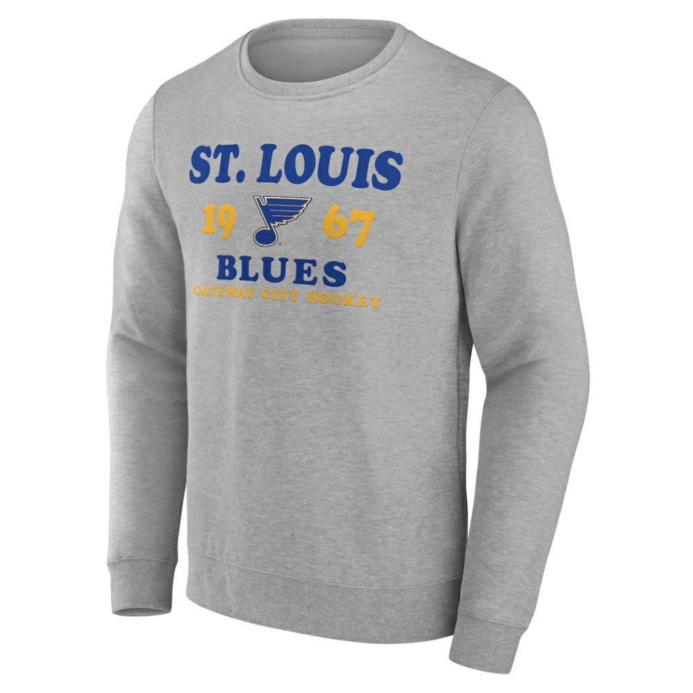 St. Louis Blues Fanatics Fierce Competitor Pullover Sweatshirt - Heather Charcoal - NHL