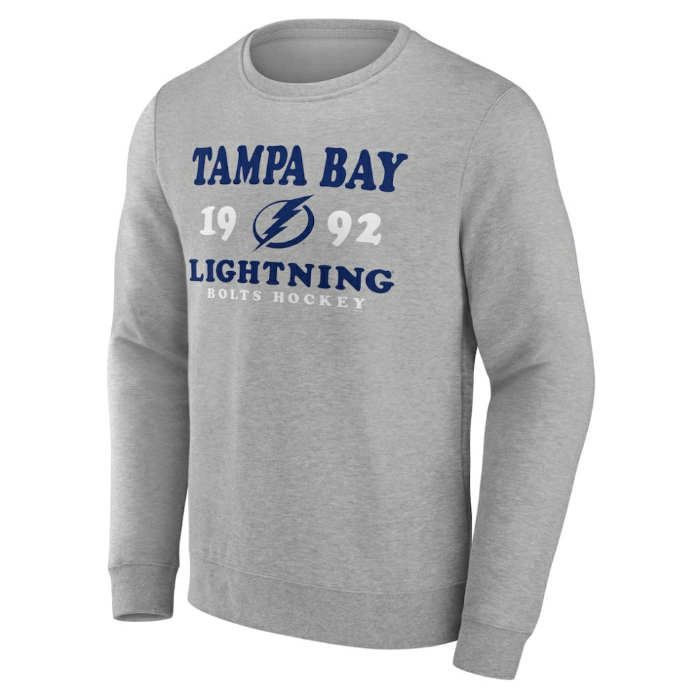 Tampa Bay Lightning Fanatics Fierce Competitor Pullover Sweatshirt - Heather Charcoal - NHL