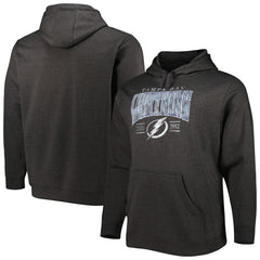 Tampa Bay Lightning Fanatics Big & Tall Dynasty Pullover Hoodie - Heather Charcoal - NHL