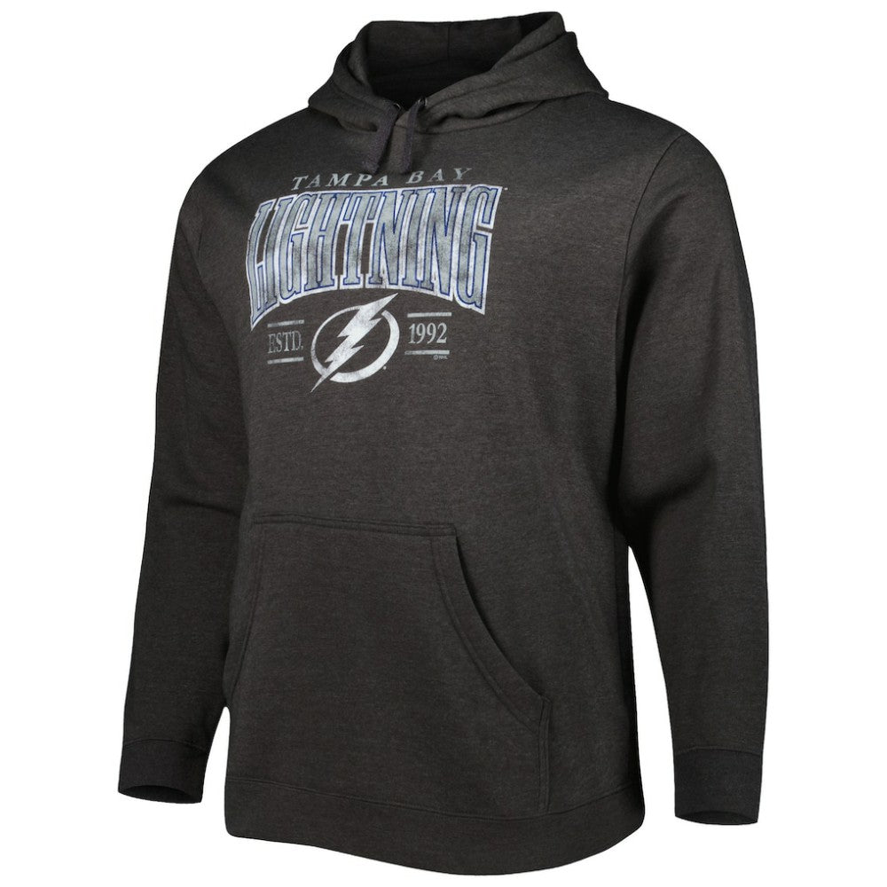 Tampa Bay Lightning Fanatics Big & Tall Dynasty Pullover Hoodie - Heather Charcoal - NHL