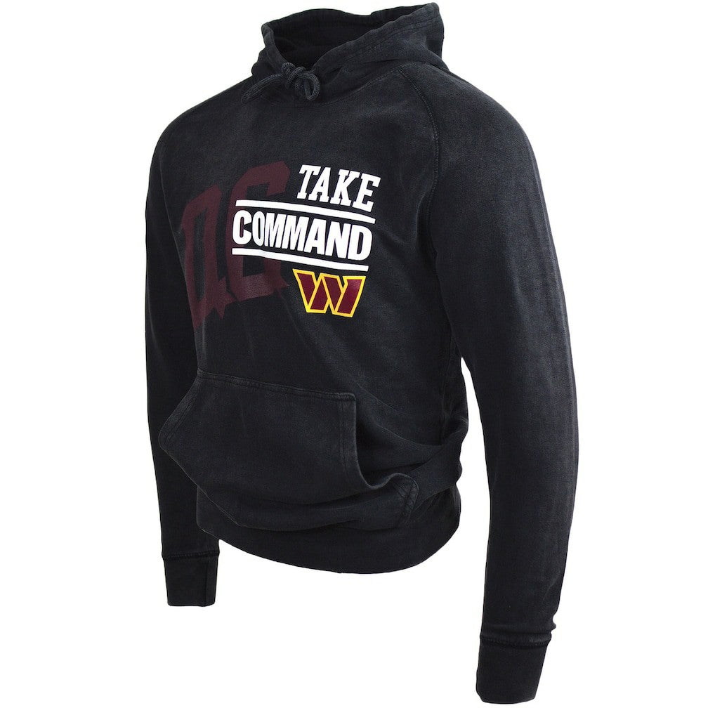 Take Command Washington Commanders DC PROPER Unisex Mineral Wash Vintage Pullover Hoodie Black | NFL