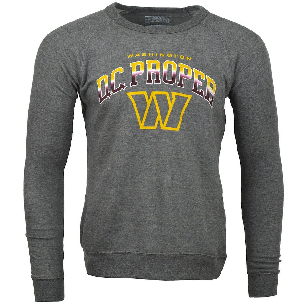 Washington Commanders DC PROPER Signature Raglan Vintage Pullover Sweatshirt Heather Gray | NFL