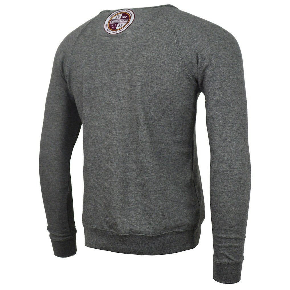 Washington Commanders DC PROPER Signature Raglan Vintage Pullover Sweatshirt Heather Gray | NFL