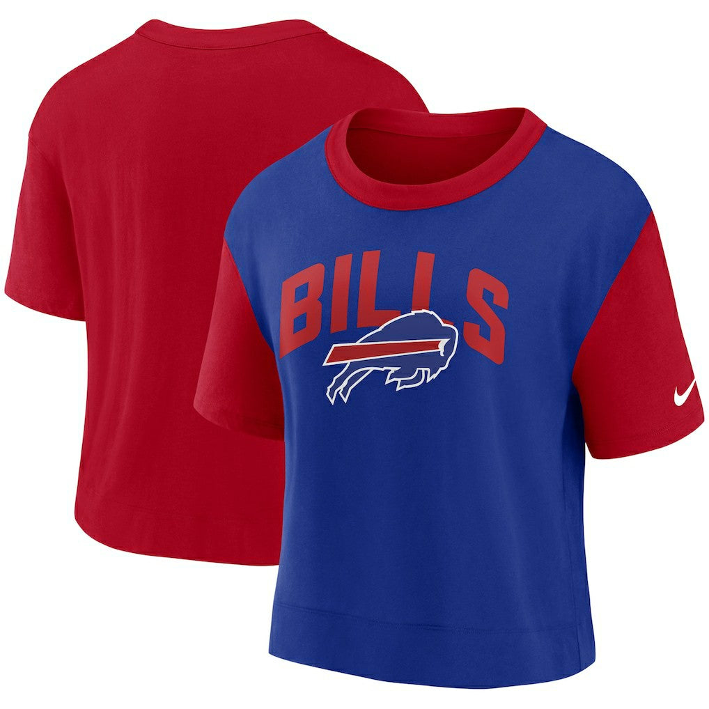 Buffalo Bills Women's High Hip Fashion T-Shirt Red/Royal | Nike for Sale