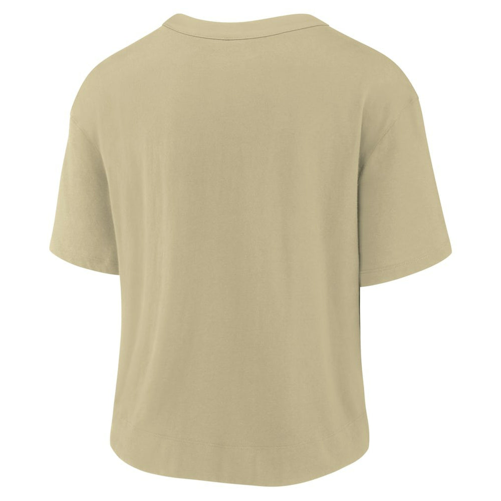 New Orleans Saints Women's High Hip Fashion T-Shirt Gold/Black | Nike for Sale