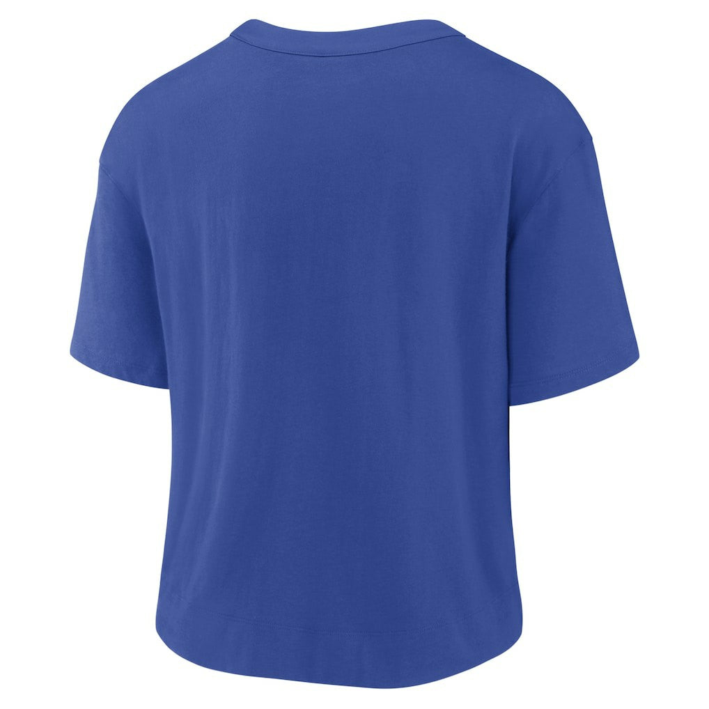 Los Angeles Rams Women's High Hip Fashion T-Shirt Royal/Bone | Nike for Sale