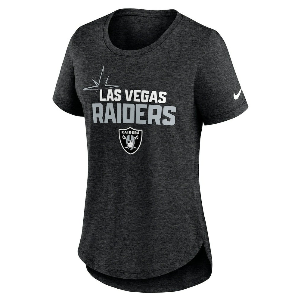 Las Vegas Raiders Women's Local Fashion Tri-Blend T-Shirt Heather Black | Nike for Sale