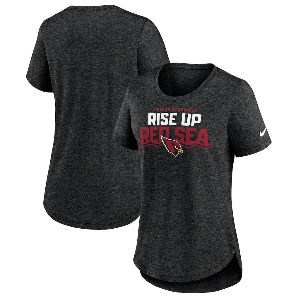 Arizona Cardinals Women's Local Fashion Tri-Blend T-Shirt Heather Black | Nike for Sale